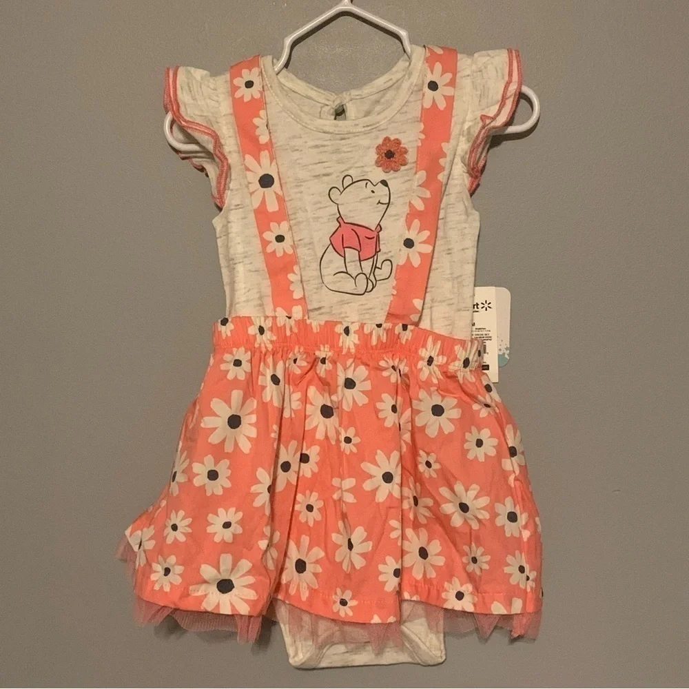 NWT. DISNEY Winnie The Pooh Pinafore Dress And Onesie